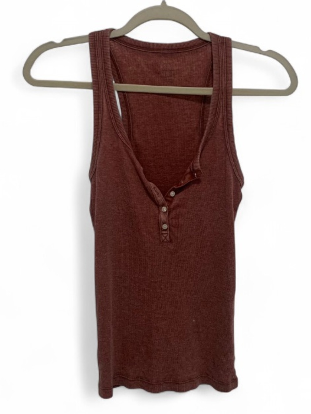 Aerie Henley Tank Top in Dusty Rose